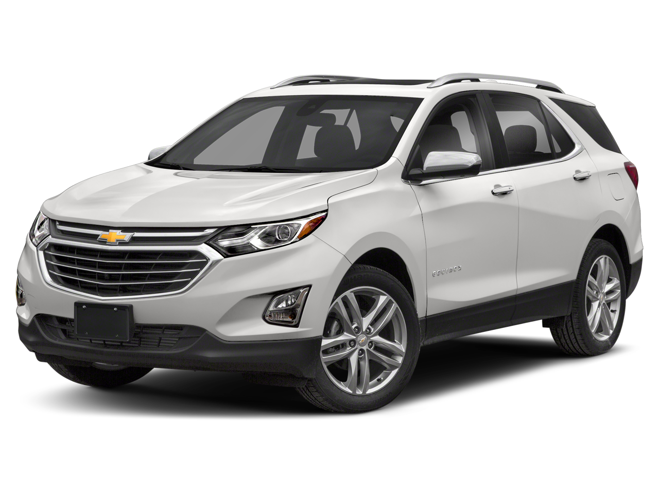 2020 Chevrolet Equinox Premier in Summit White — front three-quarter view