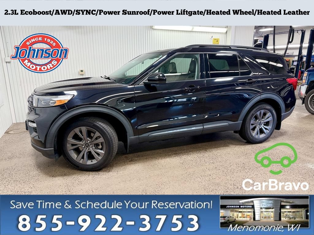 2022 Ford Explorer XLT in Black — front three-quarter view