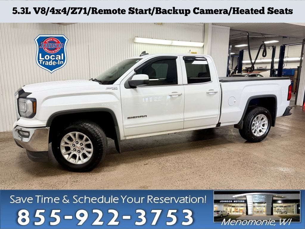 2016 GMC Sierra 1500 SLE in White — front three-quarter view