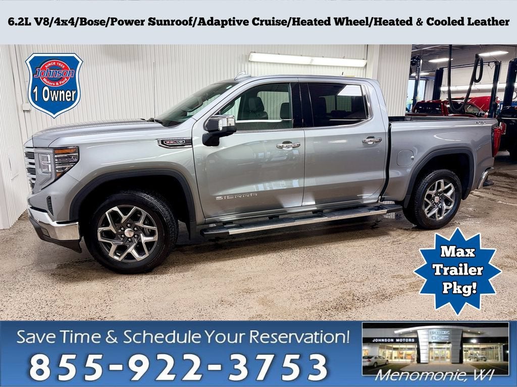 2024 GMC Sierra 1500 SLT in Sterling Metallic — front three-quarter view