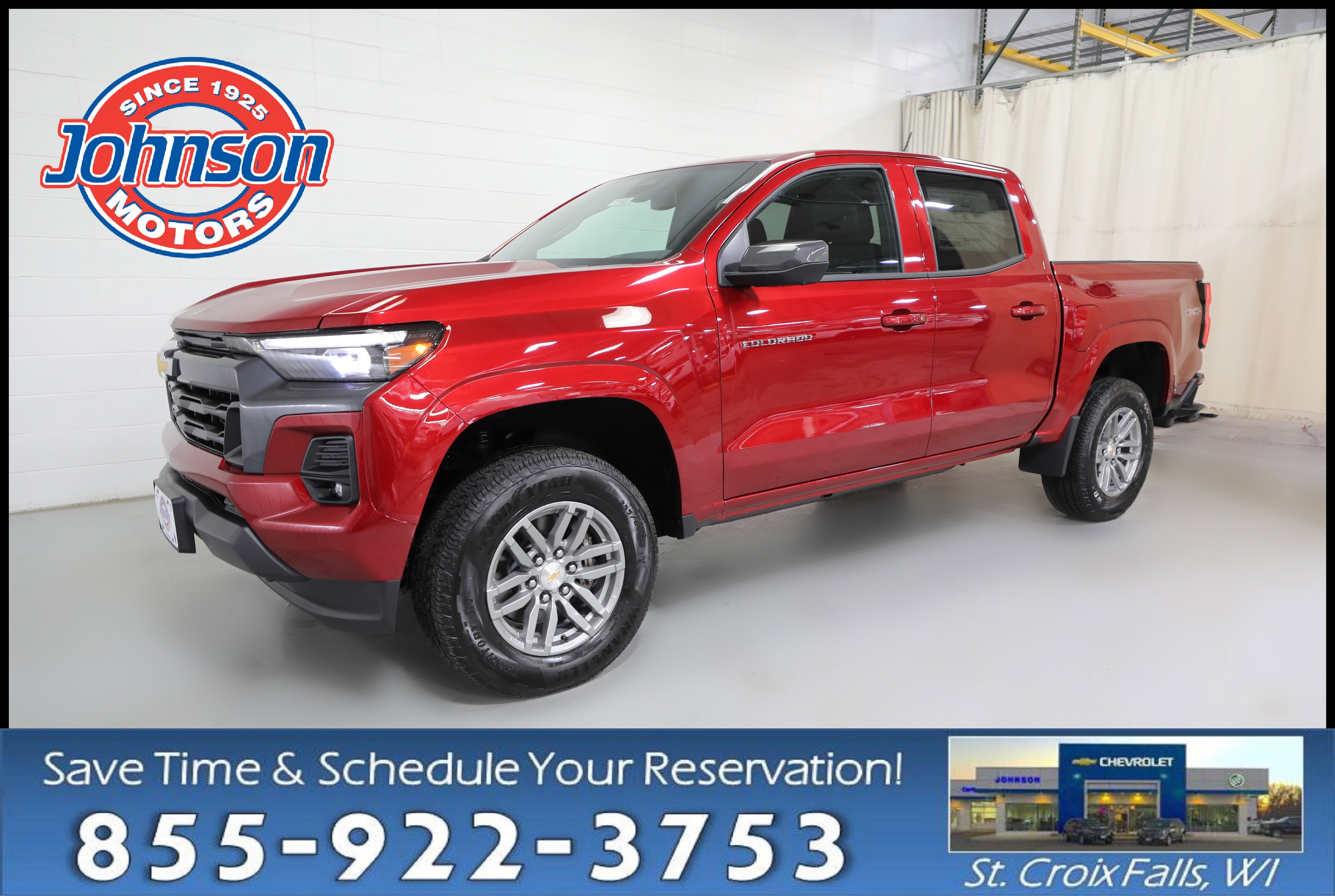 2026 Chevrolet Colorado LT in Radiant Red Tintcoat — front three-quarter view