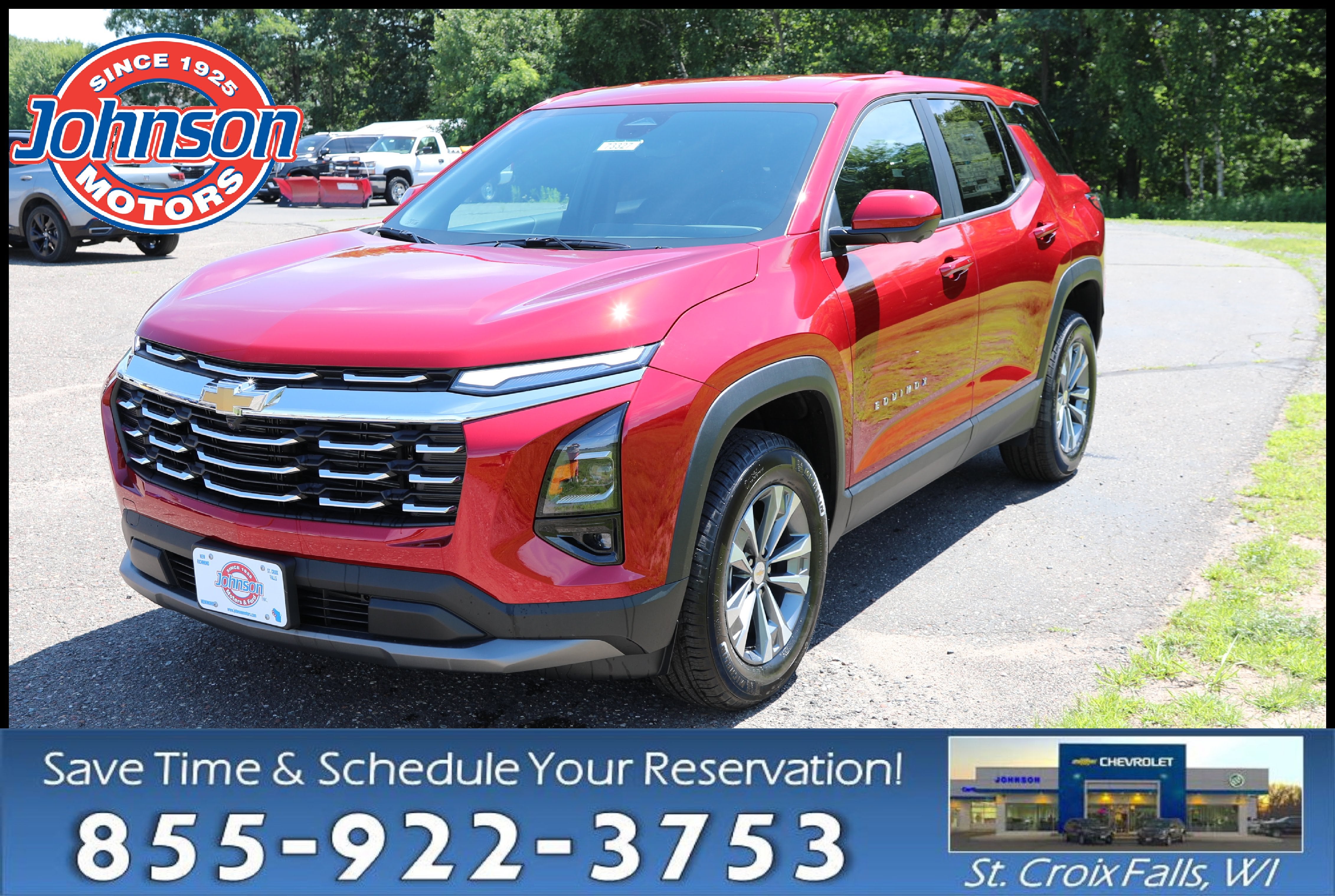 2026 Chevrolet Equinox LT in Radiant Red Tintcoat — front three-quarter view
