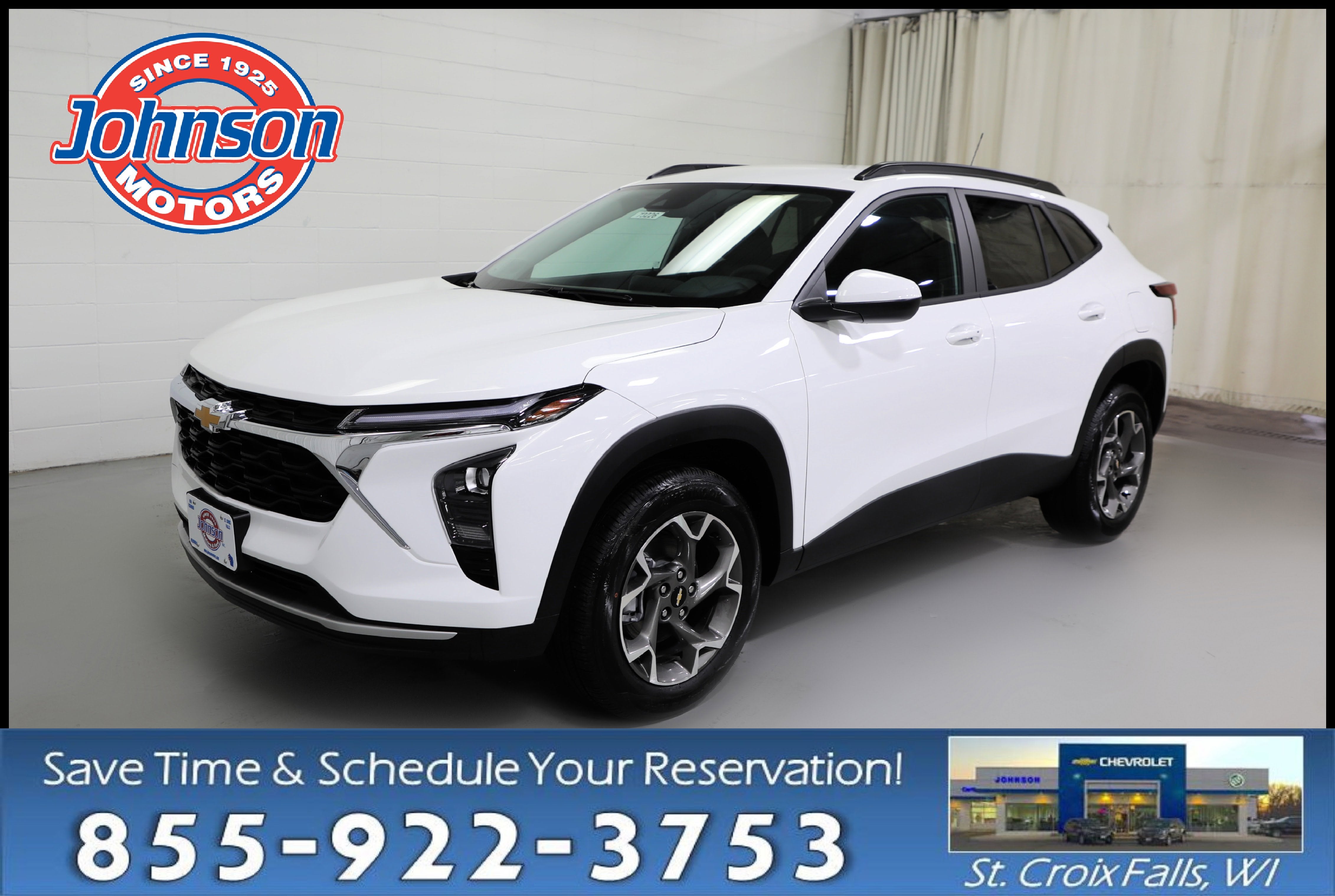 2026 Chevrolet Trax LT in Summit White — front three-quarter view