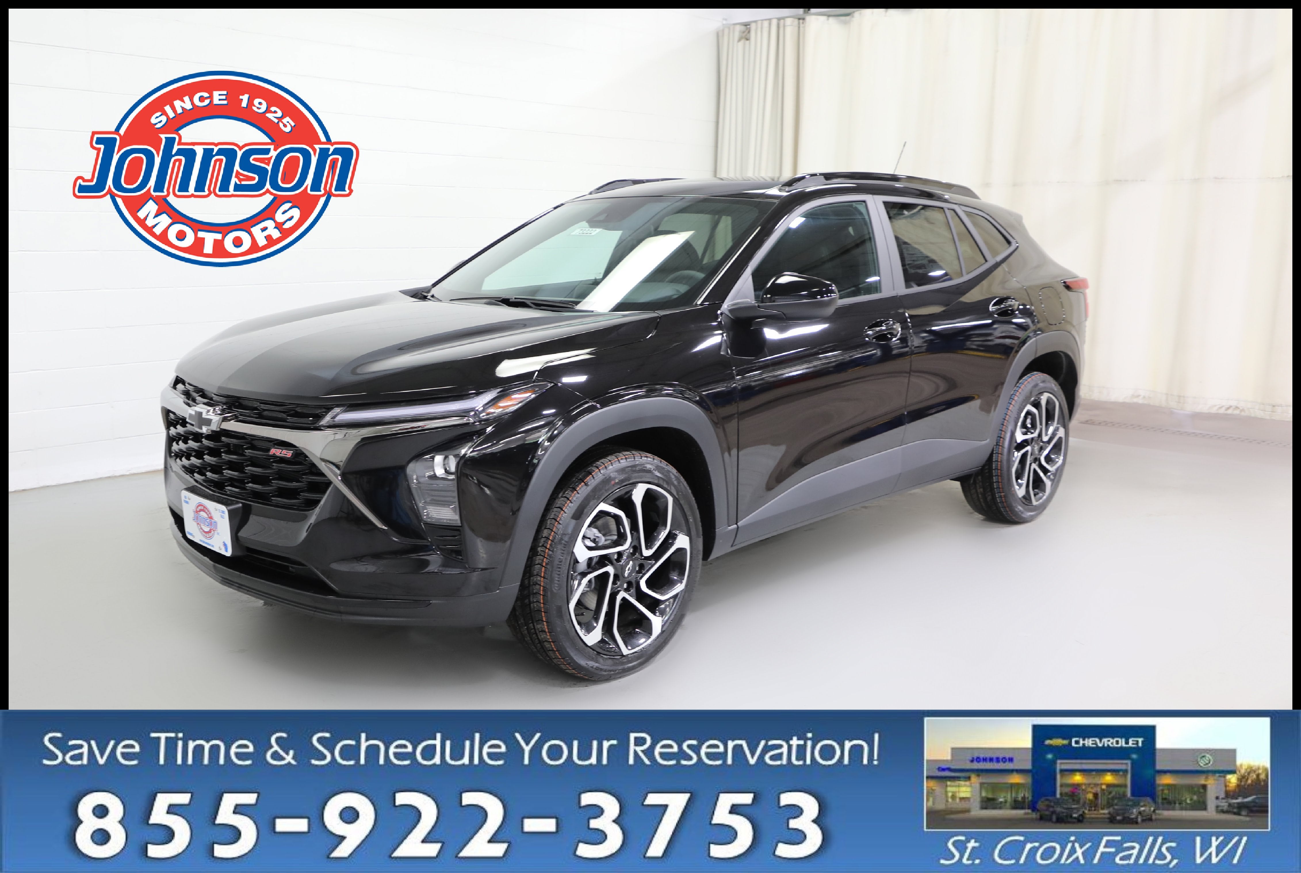 2026 Chevrolet Trax 2RS in Mosaic Black Metallic — front three-quarter view