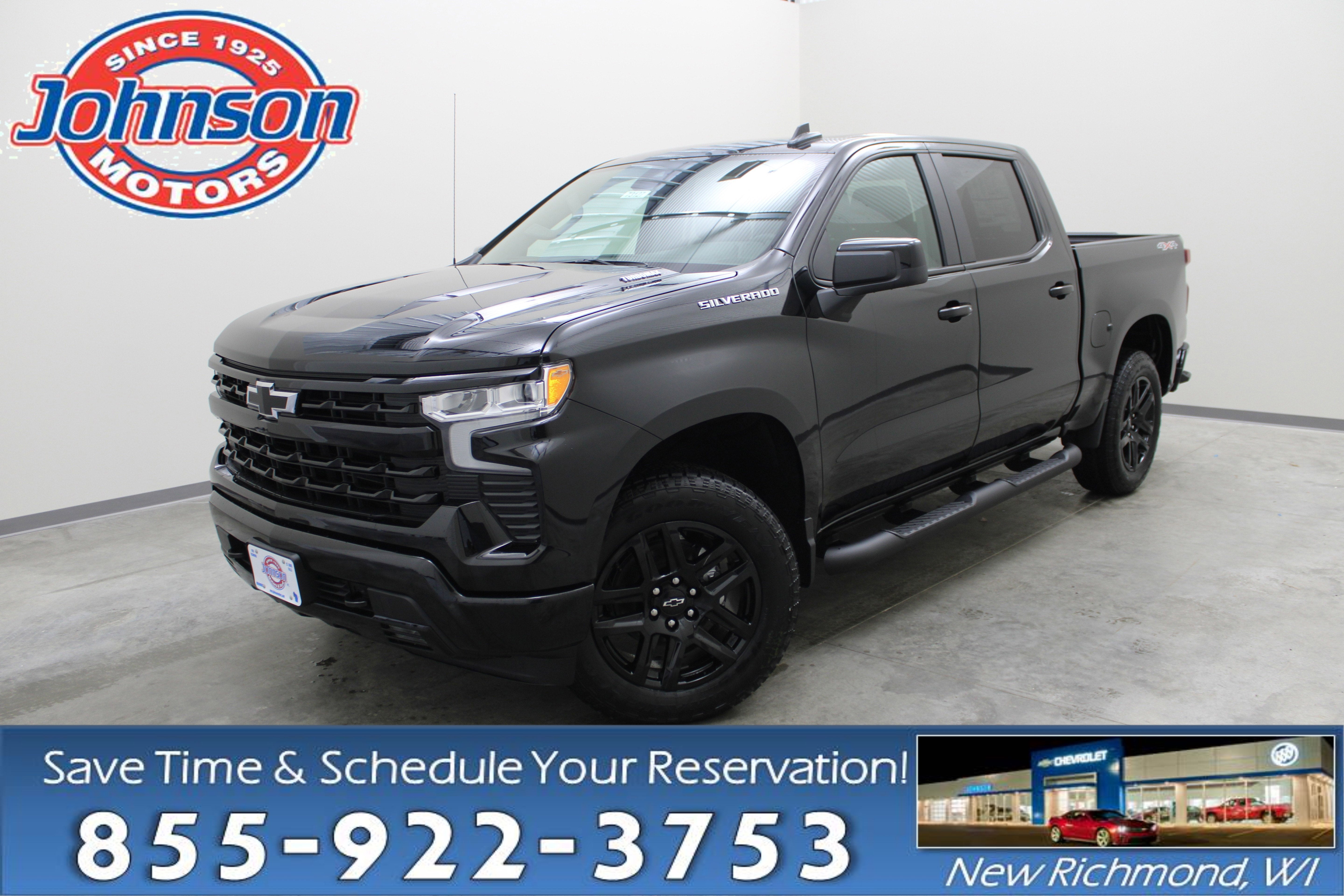 2026 Chevrolet Silverado 1500 RST in Black — front three-quarter view