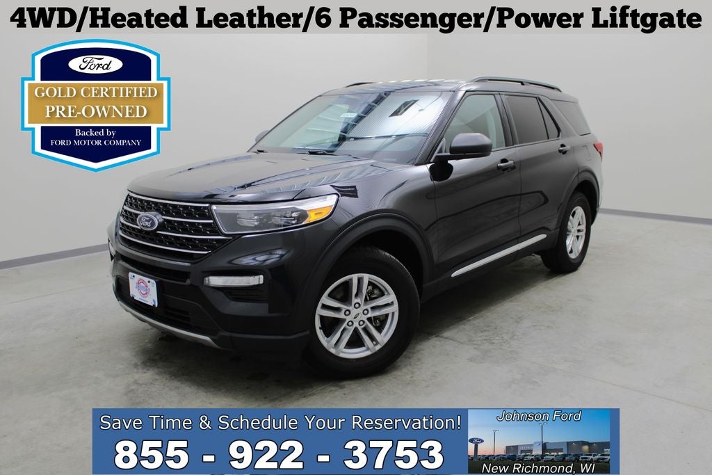 2024 Ford Explorer XLT in Black Metallic — front three-quarter view