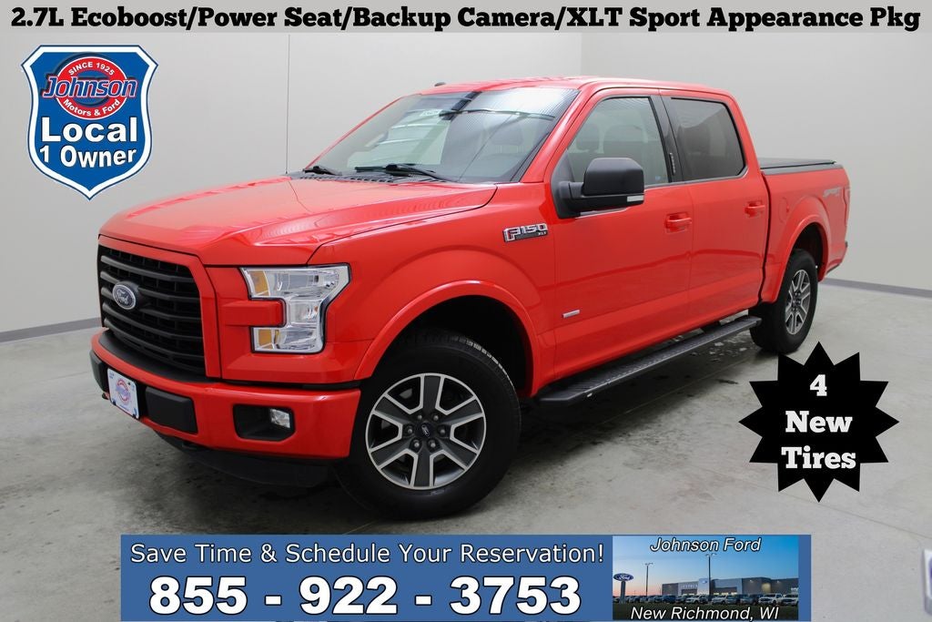 2016 Ford F-150 XLT in Race Red — front three-quarter view