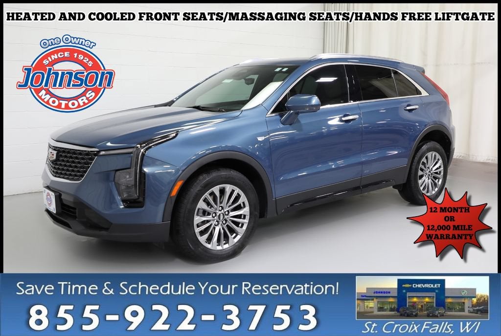 2024 Cadillac XT4 Premium Luxury in Deep Sea Metallic — front three-quarter view