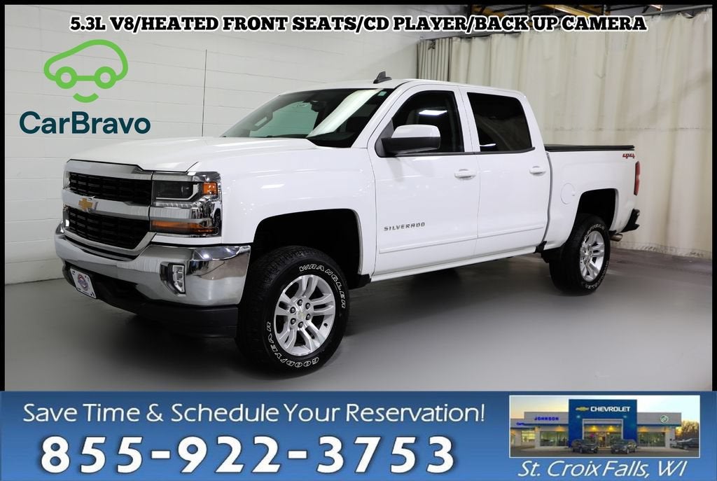 2018 Chevrolet Silverado 1500 LT in Summit White — front three-quarter view