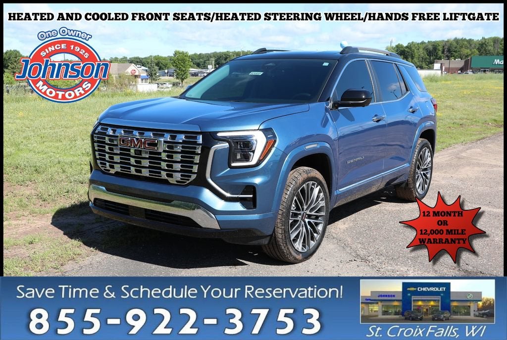 2026 GMC Terrain Denali in Downpour Metallic — front three-quarter view