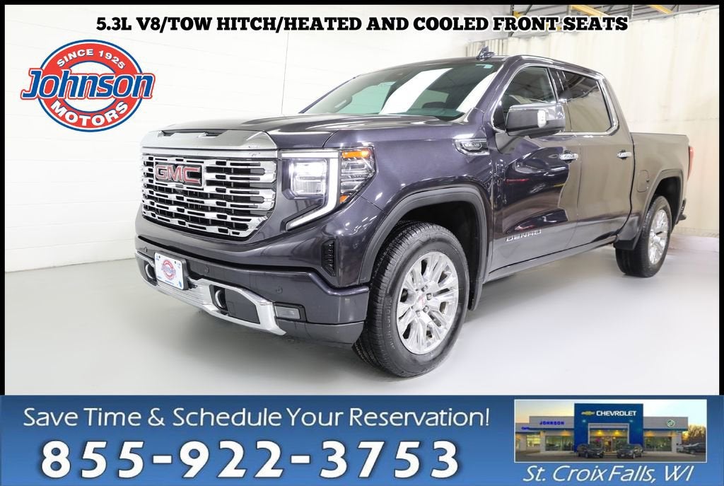 2022 GMC Sierra 1500 Denali in Titanium Rush Metallic — front three-quarter view