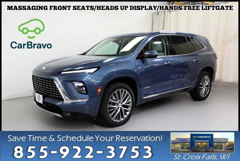 2025 Buick Enclave Avenir in Ocean Blue Metallic — front three-quarter view