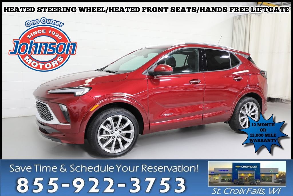 2024 Buick Encore GX Avenir in Cinnabar Metallic — front three-quarter view