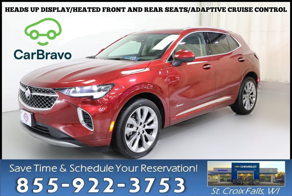2023 Buick Envision Avenir in Cinnabar Metallic — front three-quarter view